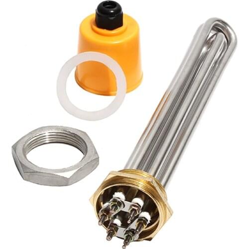 1 1/2" Copper Thread Immersion Water Heater with Accessory 304SUS Electric Heating Tube for Tank 3KW/4.5KW/6KW/9KW/12KW