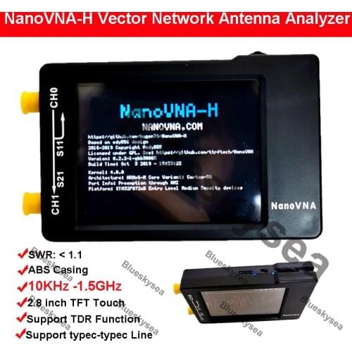 NanoVNA-H Handheld Digital Vector Network Analyzer 10KHz-1.5GHz Touching Screen Shortwave MF HF VHF UHF Analyze