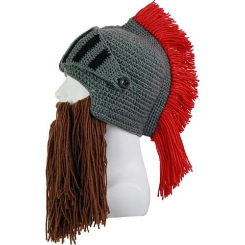 Fancy Ancient Roman Legionnaires Helmet Knitted Hat for Adult Carnival halloween costume for adult