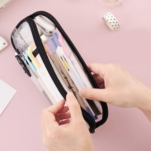 Transparent Pencil Case Multifunctional Stationery Bag Organizer Stationery Pencil Pouch for School Office Stuff NK-Shopping