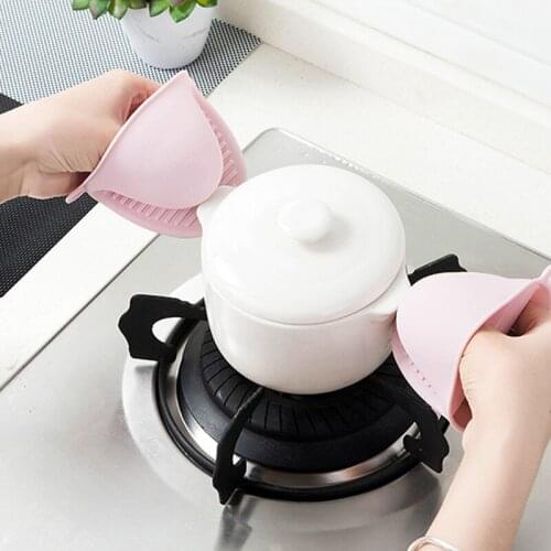 Silicone Anti-scalding Oven Gloves Mitts Potholder Kitchen BBQ Gloves Tray Pot Dish Bowl Holder Oven Handschoen Hand Clip