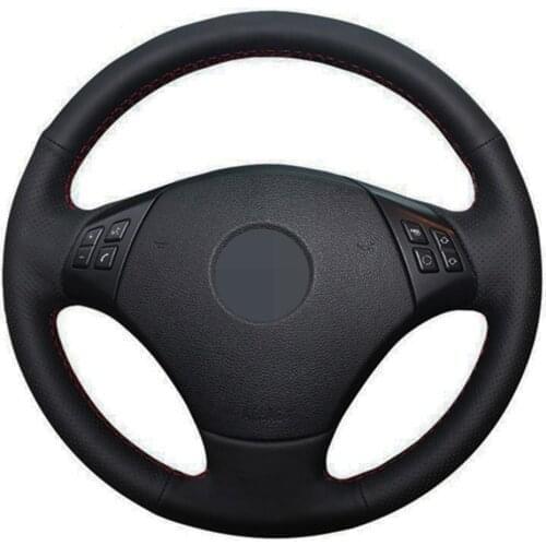 Car Steering Wheel Cover Hand-stitched Black Artificial Leather For BMW E90 320 318i 320i 325i 330i 320d X1 328xi 2007