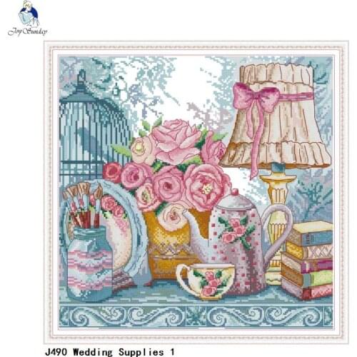 Wedding Supplies Stamped Cross stitch kits DMC Needlework Embroidery DIY Handwork Cross-Stitch Crafts Fabric 14CT and 11CT