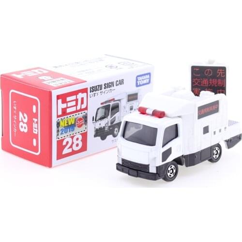 Takara Tomy Tomica No.28 Isuzu Police Department Sign Car DieCast Pop Baby Toys Model Kit Funny Miniature Collectibles