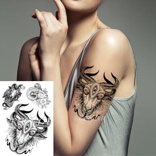 Waterproof Temporary Tattoo Sticker Three-eyes Sheep Snakes Animal Flower Fake Tatto Flash Tatoo Arm Leg Art for Women Men