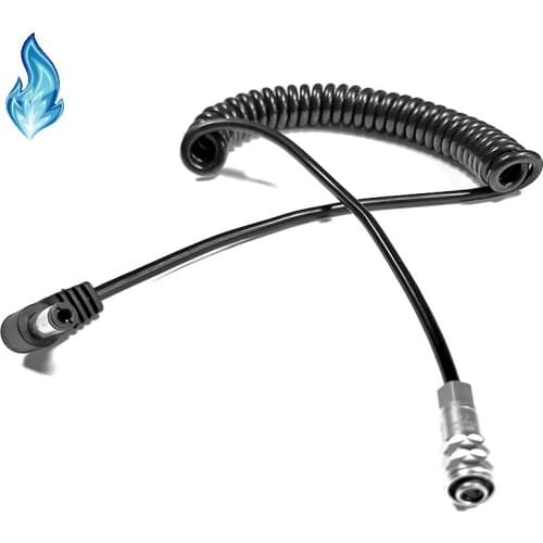 10Pcs/Lot Weipu FS6 Coiled to DC 5525 5.5X2.5mm Power Cable for BMPCC4K BMPCC 6K Blackmagic Pocket Cinema Camera 4K 6k