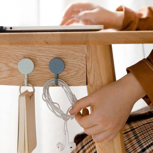 10 Pcs/Set Solid Color Hook Free Punching Mounted Wall Hook Wall Hooks Decorative Hanger Clothes Without Trace Nail