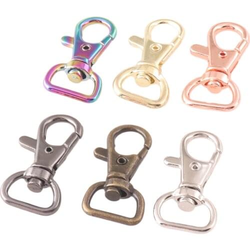 Rainbow Shape Swivel Clasp Lobster Swivel Clasps Clips Bag Key Ring Hook Findings Keychain Rianbow 10PCS