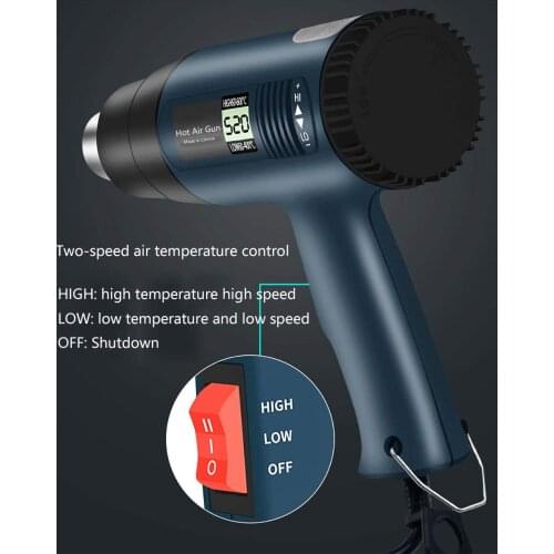 220V EU Heat Gun with Industrial Heavy Duty Hot Air Gun Kit 2000w Variable Temperature Control Digital Precision