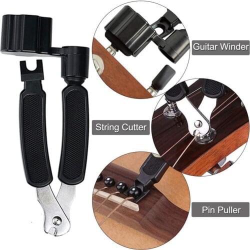 3 in 1 Guitar String Winder Cutter Bridge Pin Puller Acoustic Classic Electric Replace Luthier Tool Bass Banjo Mandolin