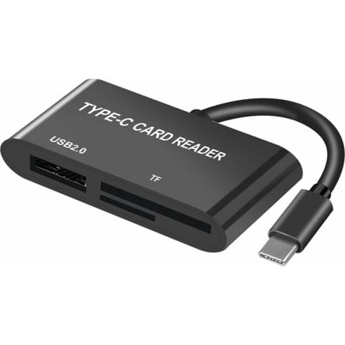 3 in 1 Type C Card Reader USB C to USB 2.0 Micro-SD TF Memory Card Reader OTG Hub Adapter Converter for iPad Pro