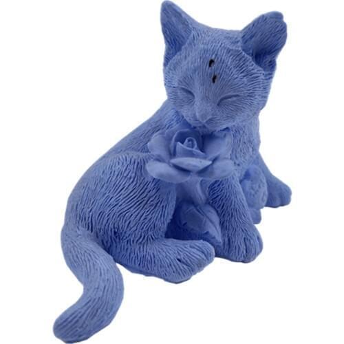 3D Cat Design Soap Candle Mold Silicone Mold for Art Candle Resin Crafts Molds Decorating Aromatherapy Gypsum Molds