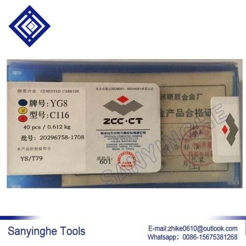 Free shipping high quality 40pcs/lots C116 YG6 / YG8 / YW1 / YW2 / YT5 / YT14 / YT15 carbide welding inserts brazed insert