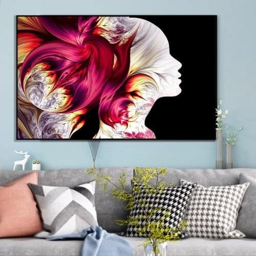 Abstract Canvas Painting In Loving Vogue Girl Poster Prints Wall Art Pictures Modern Home Decoration for Bedroom Living Room