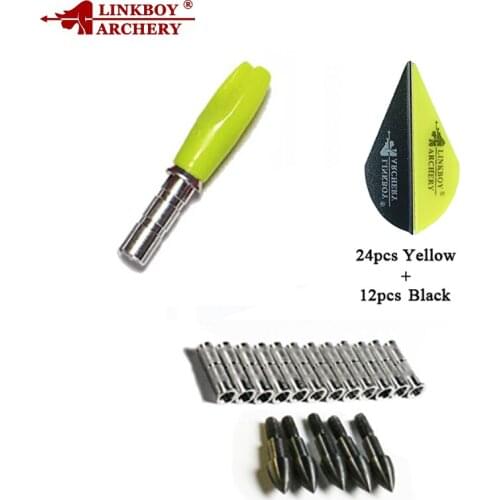 Arhcery arrow Accessories arrow vanes nock and Aluminium inster 75gr tips Bow and Arrows Hunting Shooting