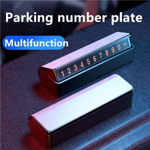 Car Creative Temporary Parking Card Multifunctional Icense Plate With Luminous Function Removable Number Auto Styling Bracket