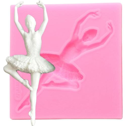 Ballet Dancer Girl Silicone Mold Chocolate Fondant Mould Cake Decorating Tools DIY Cupcake Topper Candy Clay Resin Molds