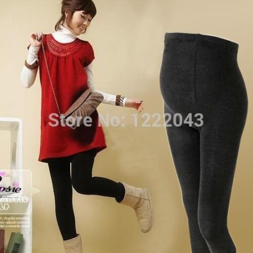 Velvet Autumn Winter Maternity Leggings Pants Clothing For Pregnant Women Warm Knitted High Waist Suspender Pregnancy Trousers