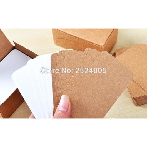 Free shipping 8.9x5.2cm,100 pcs a lot 350 gsm blank kraft paper cardDIY bookmark/message card/gift decorated card/word card