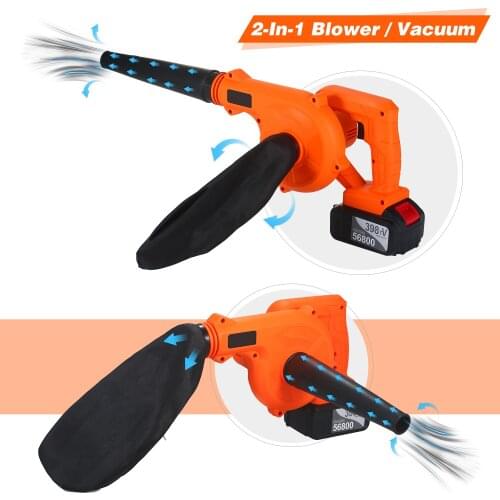 Cordless Leaf Blower Vacuum 21V 4.0 Ah Lithium Battery Powered Electric 2 in 1 Sweeper & Vacuum for Clearing Dust Leaf Snow
