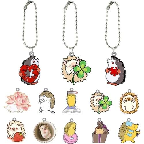 TAFREE Cartoon Little Hedgehog Creative Design Multi-Style Keychain Acrylic Doll Keychain Boys and Girls Fashion Ornaments