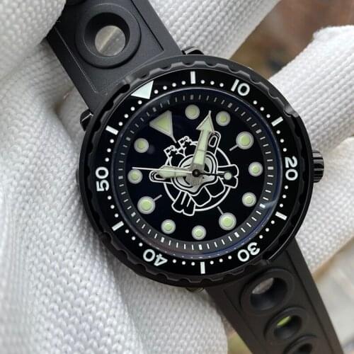 STEELDIVE Men Diving Watch Mens Automatic Watches Mechanical Wristwatch 300M Waterproof C3 Luminous Sapphire Ceramic Bezel Black