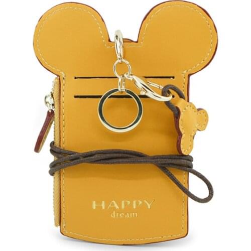 Fashion Bank Card Cover Women Lady Credit Card Holder Bus Work Cards Wallet Pack with Rope Cute Zipper Coins Pouch Money Bags