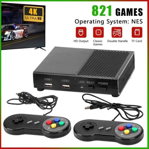 New Retro Video Game Console 4K HD Handheld TV Game Player Built-in 821 Games with Dual Gamepads Player for NES Dropshipping