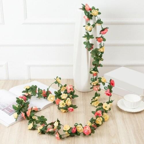 Artificial Flower Garland For Wedding Home Room Decoration Spring Autumn Garden Arch Decor DIY Fake Flowers Vine