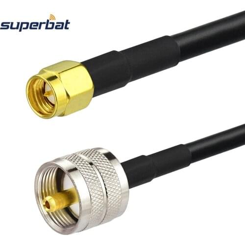 Superbat UHF PL259 SO239 Plug to SMA Male Connector Pigtail LMR195 Antenna Extension Cable 200cm for Wireless