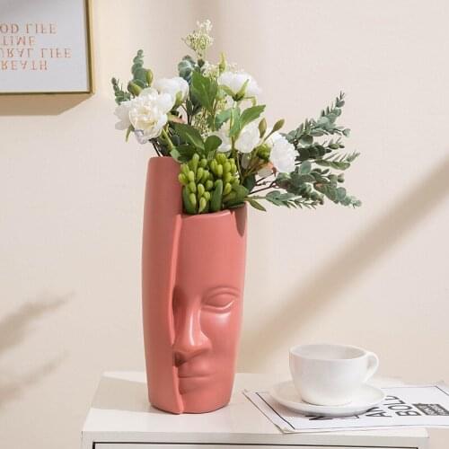 Creative Plastic Flower Vase Dried Flower Vases Face Flower Vases Living Room Home Decoration Flower Vases Flower Pot