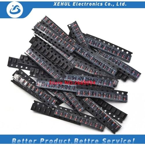 LL34 SMD 1/2W 33Values 0.5W SMD Zener Diode Assorted Kit LL4148 1N4148 2V 2.2V 2.4V 2.7V 3V 3.3V 3.6V 3.9V 4.3V 4.7V 5.1V 5.6V
