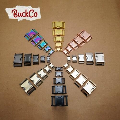 100pcs/lot Metal side release buckles durable plated buckle 10mm to 30mm dog collar paracord DIY accessories 8 colours 5 sizes