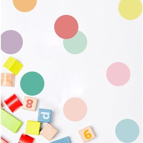 Cute Wall Stickers Colorful Circle DIY Children Room Bedroom Living Room Bathroom Wall Refrigerator Decoration Sticker