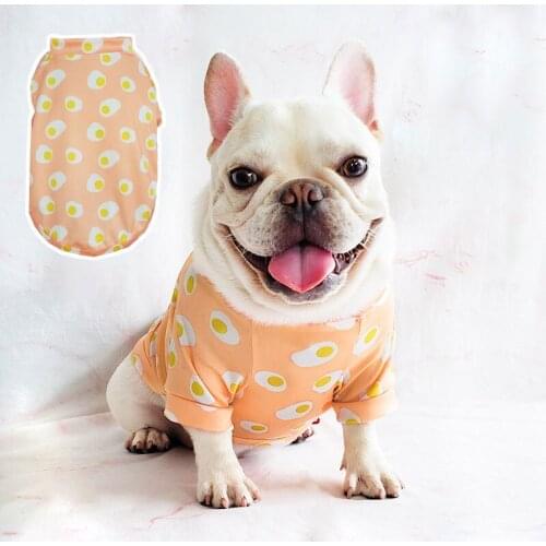 Cartoon Cute Breathable Dog Vest Printing Soft Summer Puppy Clothes for Small Dogs Fashion Pet Short Sleeve for French Bulldog