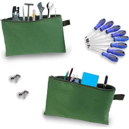 30*20cm Hardware Toolkits Storage Bags Multi-function Portable Waterproof Waxed Canvas Fabric Organizer Zipper Canvas Tools
