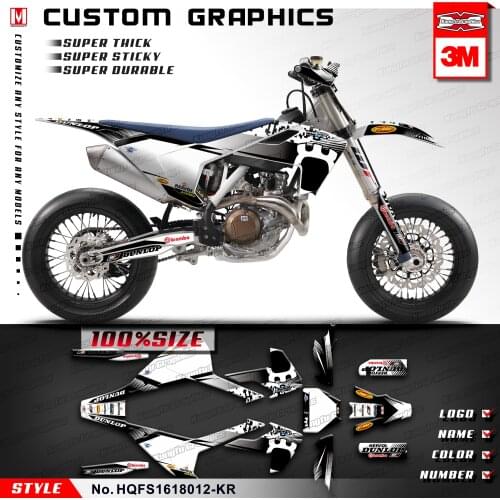 KUNGFU GRAPHICS Custom Stickers Full Wrap Kit Fit Husqvarna FS450 TC FC TE FE TX FX 125 150 250 300 350 450 501 2017 2018 2019