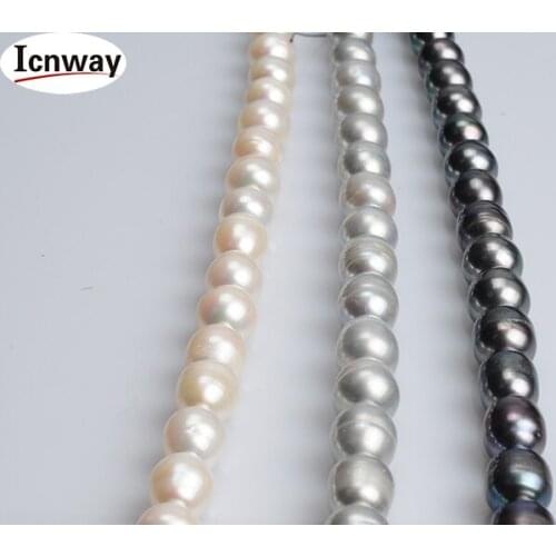 Natural Freshwater Pearl white gray black 10-11mm rice 15inches DIY necklace bracelet earring FreeShipping Wholesale