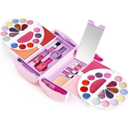 New Pretend Play Kid Make Up Toys Pink Makeup Set Princess Hairdressing Simulation Plastic Toy For Girls Dressing Cosmetic