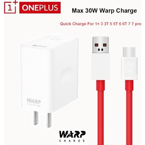 Original Oneplus 8 8T 8 Pro 7 7T Warp Charger EU US Plug Adapter 100CM Dash Type C Cable For One plus 1+ 6T 6 5 Nord N10 N100