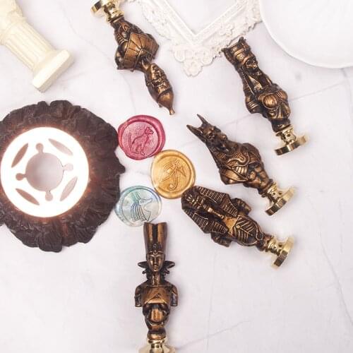 Pharaoh Handle Lacquer Seal Creative Character Wax Seal Hand Account Invitation Decorative Wax Stamp Childrens Birthday Gifts