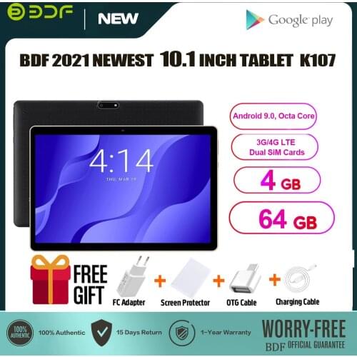 2021 New 10 Inch Tablet Pc 2GB RAM 32GB ROM Dual SIM Card Google Play Phone Call Tab WiFi Bluetooth GPS Android 9.0 Tablets 10.1