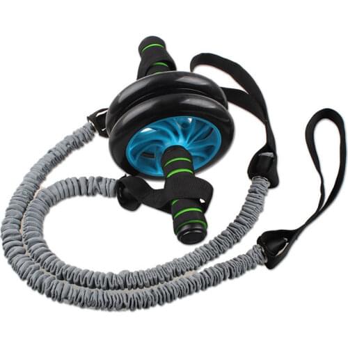 Ab Roller Wheel Home Gym Fitness Body Building Equipment High Elasticity Abdominal Wheel Pull Rope Resistance Bands
