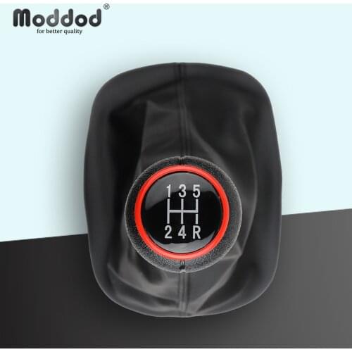 5/6 Speed Gear Shift Knob for Volkswagen VW Passat B5 1996-2005 Shifter Lever Handball Gaitor Boot Red Bezel