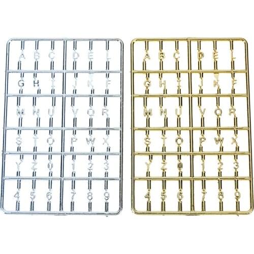 DIY 1:12 Dollhouse Miniature Golden Metal House Number Alphabet Metal Digital House Number Alphabet Door Accessory