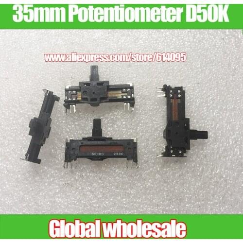 4pcs 35MM Sliding Potentiometer D50K for Panasonic / Double Fader handle length 9MM