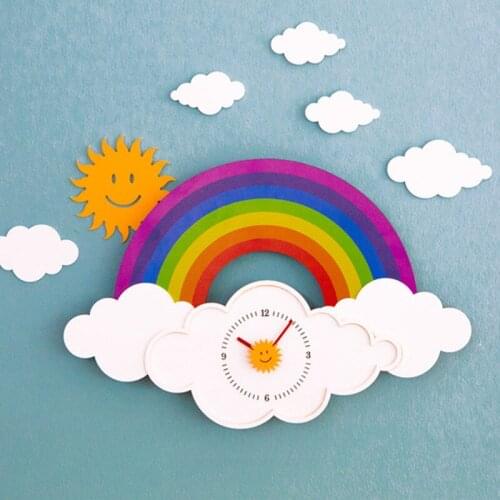 Lovely Cartoon Household Wall Clock Kids Fashion Living Room Bedroom Wall Digital Clock Modern Contracted Nordic Style Clocks