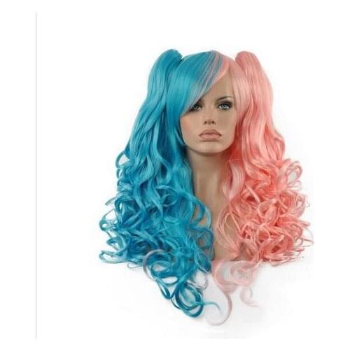 Suyushun28921++Hot Sale!!! Sexy Ladys Long Curly Multi-Color Heat Resistant Cosplay Full Hair Wigs