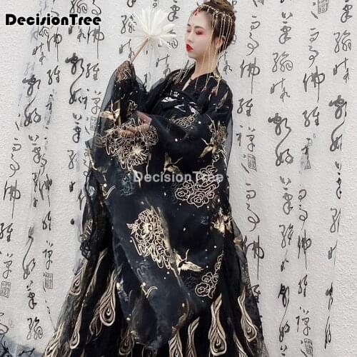 2021 hanfu women traditional dance costumes singers festival outfit folk rave performance clothing chinese chiffon fairy dress