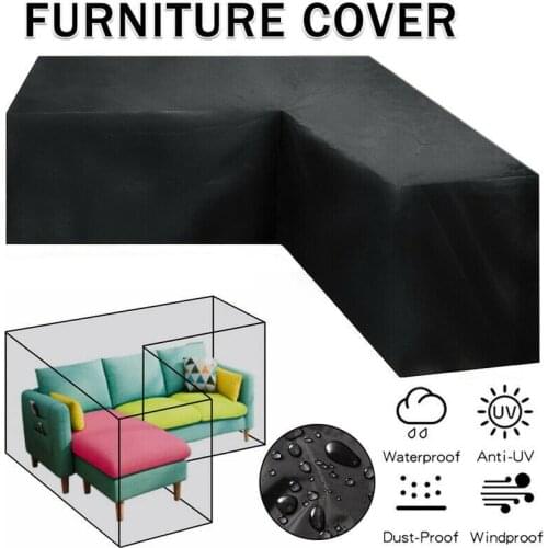 Outdoor L Shape Waterproof Furniture Cover Corner Garden Rattan Sofa Protective Cover All-Purpose Dust Covers 4 SIZES